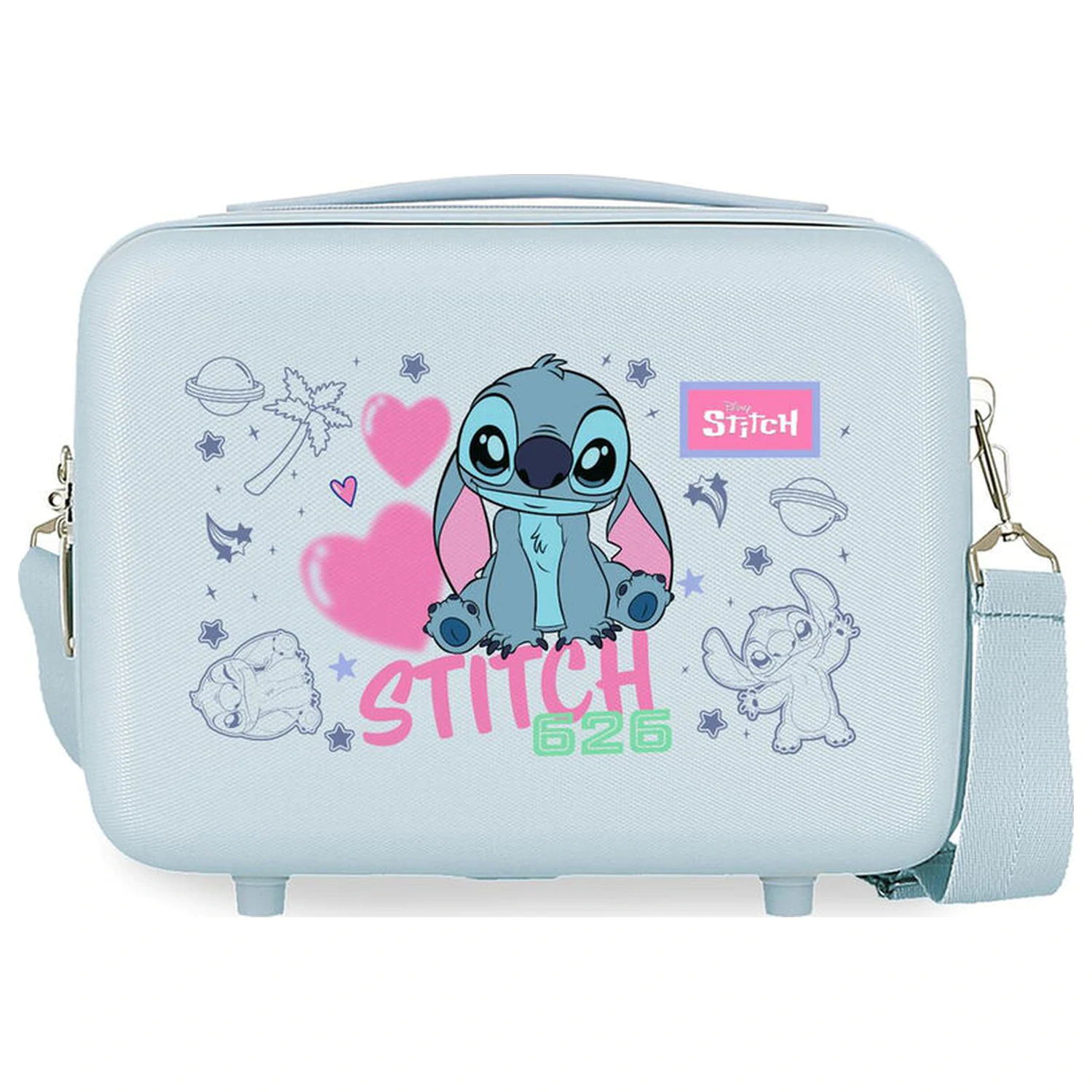 Disney Stitch Hearts ABS beauty case adaptabil 29cm poza produsului