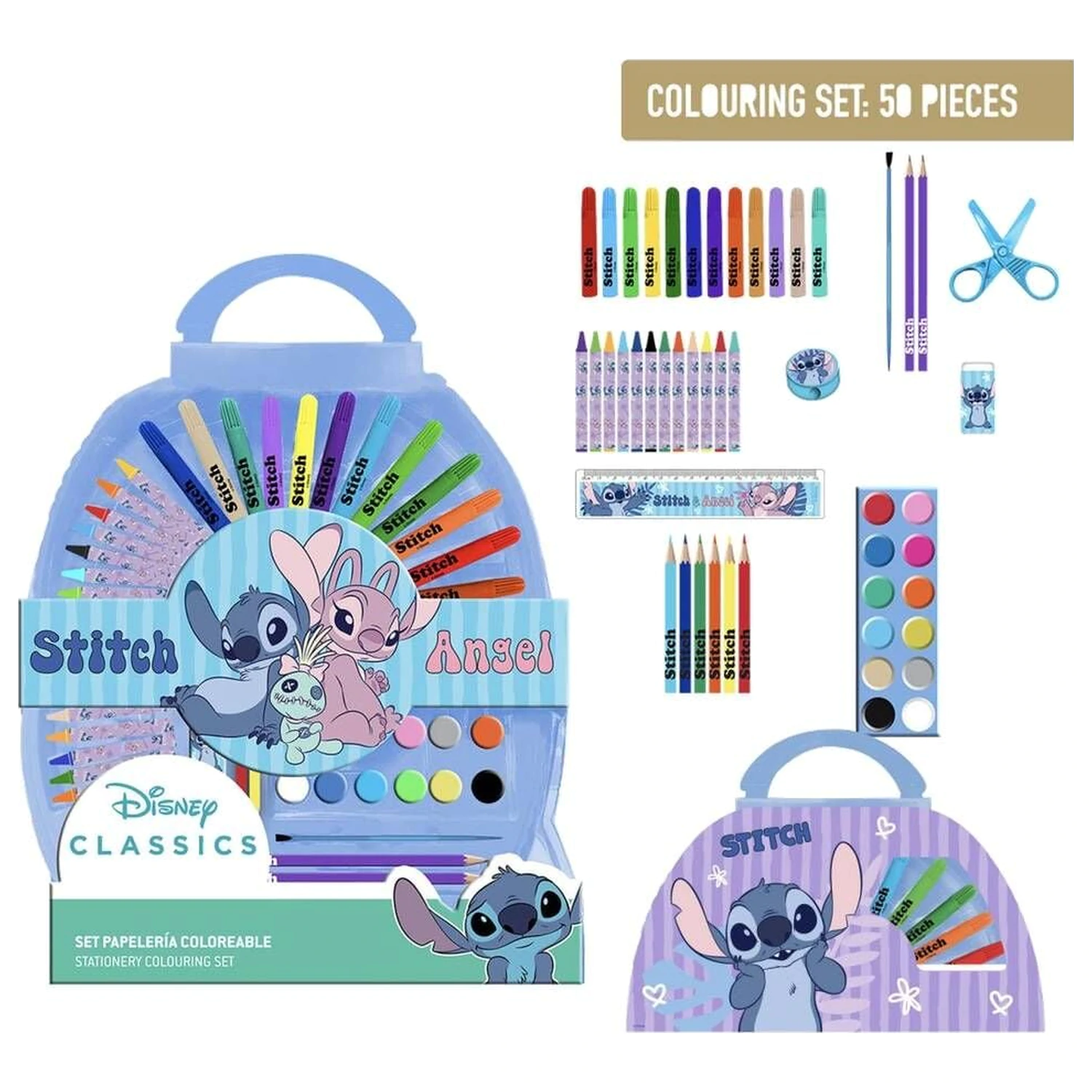 Disney Stitch set papetarie 50 piese poza produsului