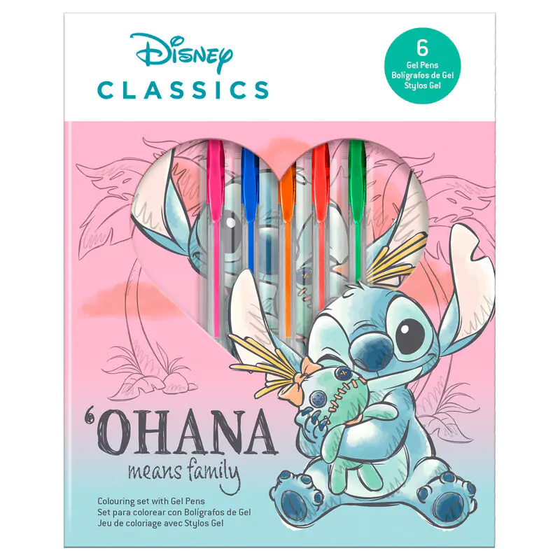 Disney Stitch caiet + set 6 pixuri gel poza produsului