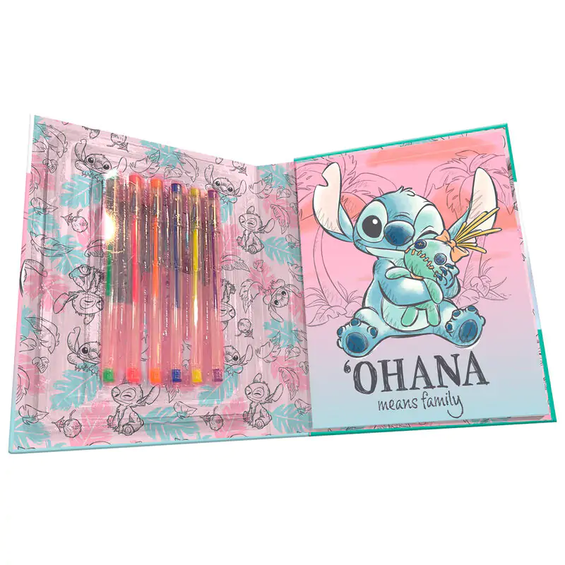 Disney Stitch caiet + set 6 pixuri gel poza produsului