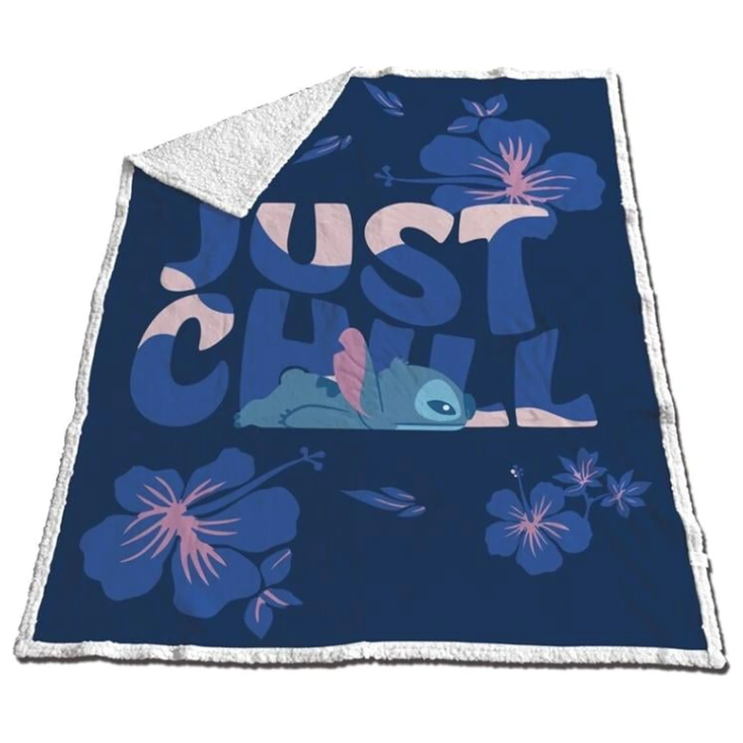 Disney Stitch "Just Chill" Pătură Sherpa 130x170cm poza produsului