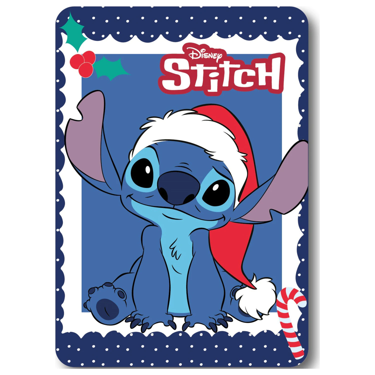 Disney Stitch Christmas fleece blanket poza produsului