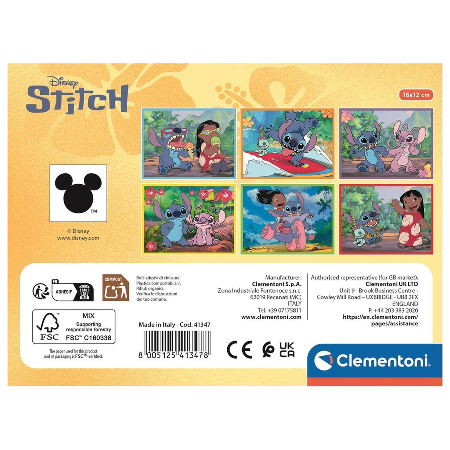 Disney Stitch cuburi puzzle 12 bucăți poza produsului