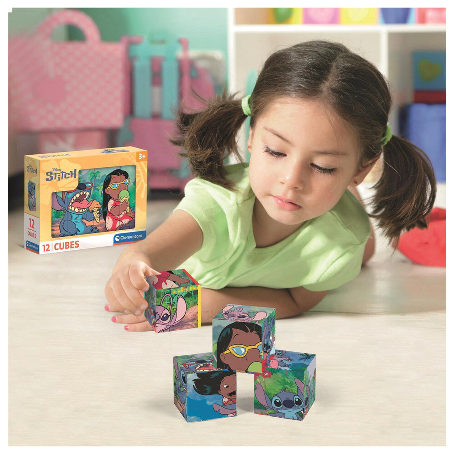 Disney Stitch cuburi puzzle 12 bucăți poza produsului