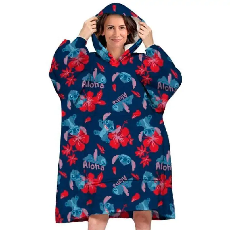 Disney Stitch hanorac supradimensionat, de tip palton, pentru adulti, coral poza produsului