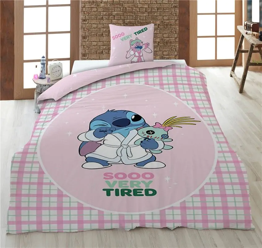 Disney Stitch pilota bumbac-poliester husa pat 90cm poza produsului