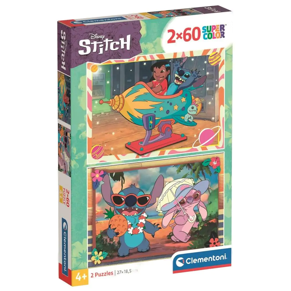 Disney Stitch puzzle 2 x 60 piese poza produsului