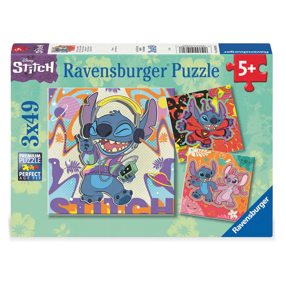Disney Stitch puzzle 3x39 buc poza produsului