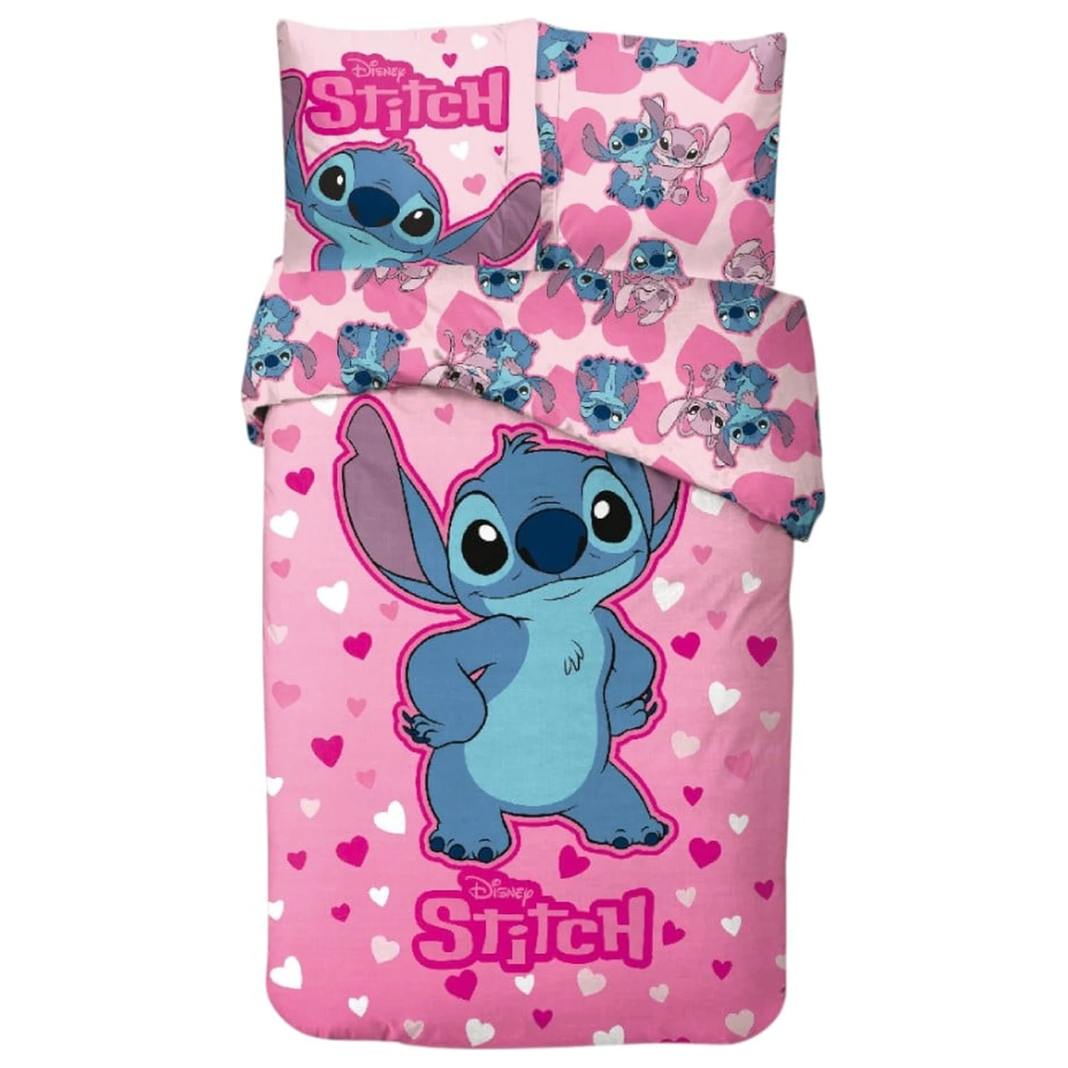 Disney Stitch Rose Heart set de lenjerie de pat poza produsului