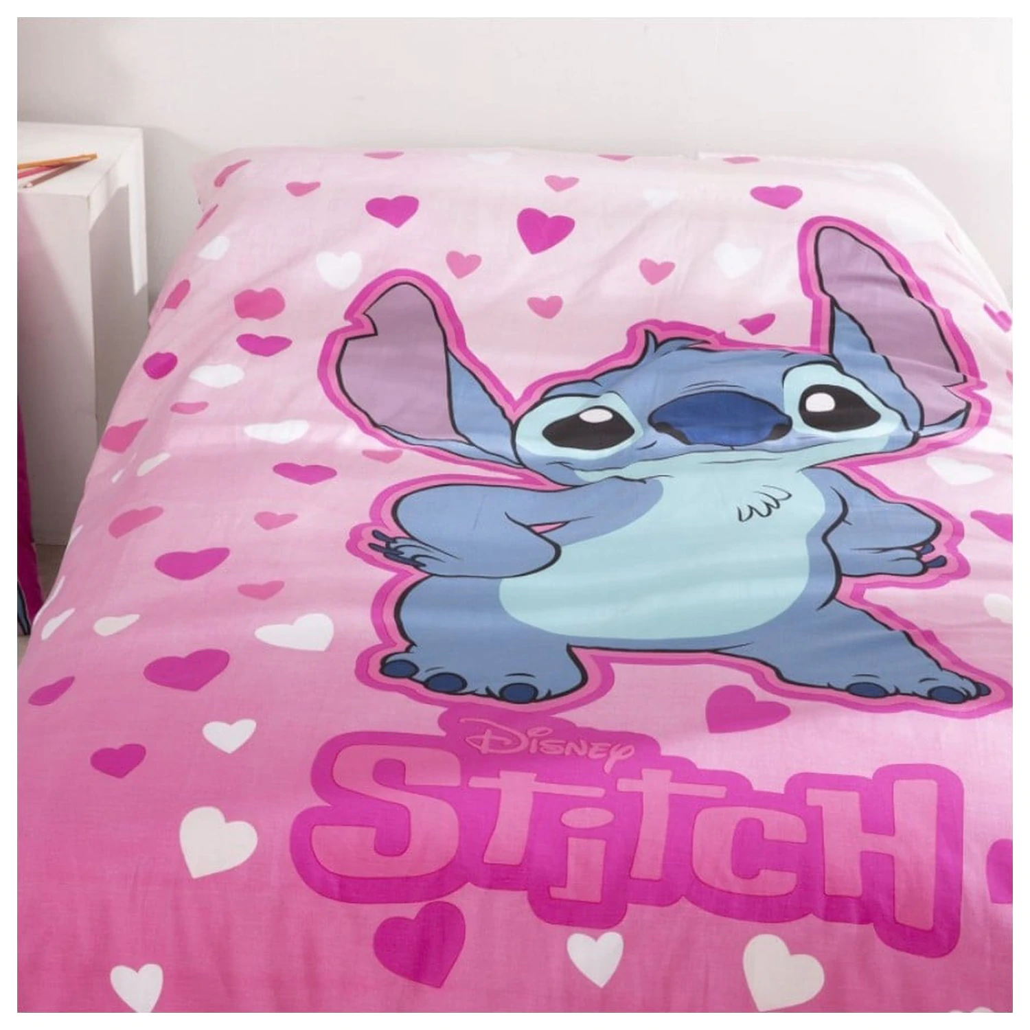 Disney Stitch Rose Heart set de lenjerie de pat poza produsului