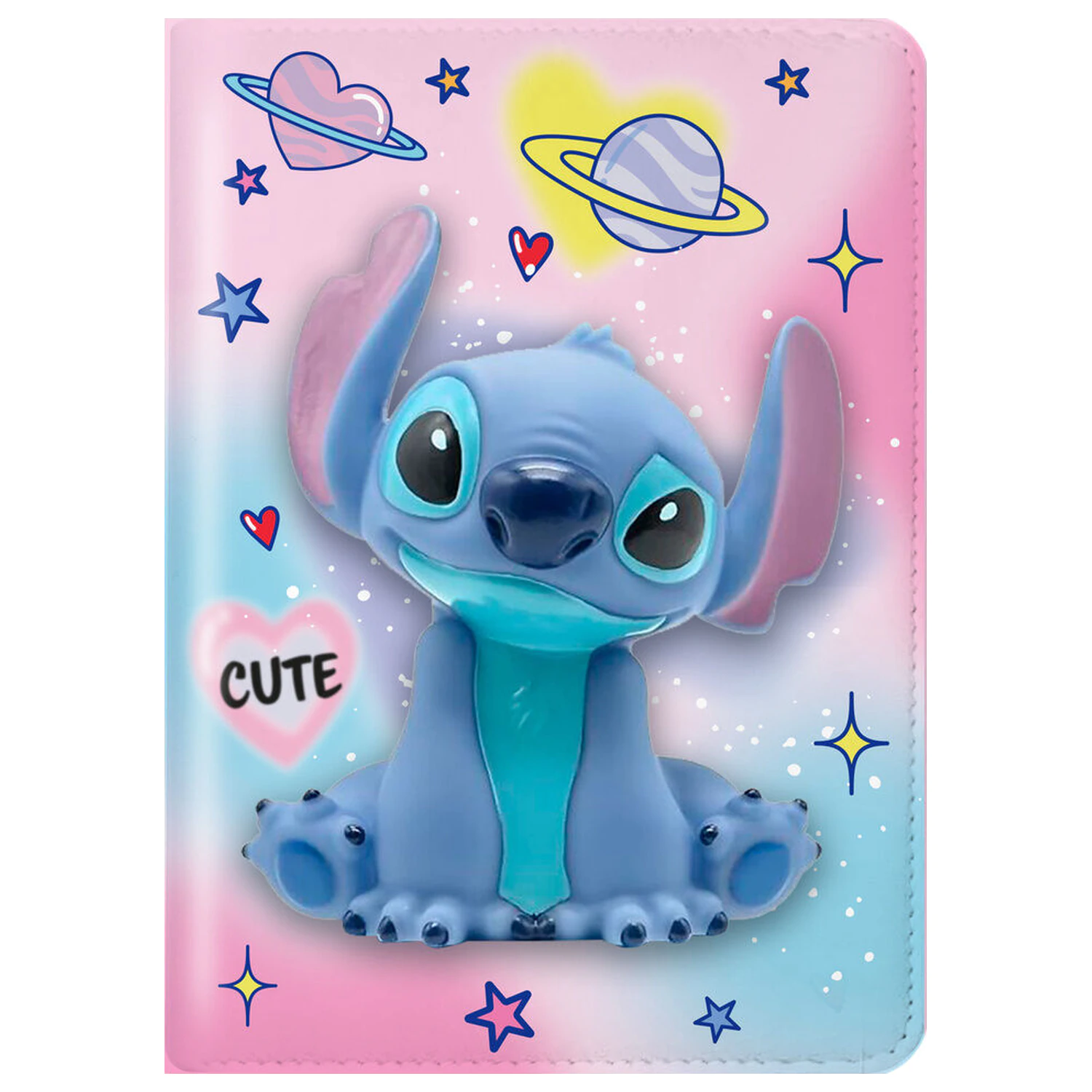 Disney Stitch Squishy caiet + pix cu pompon poza produsului