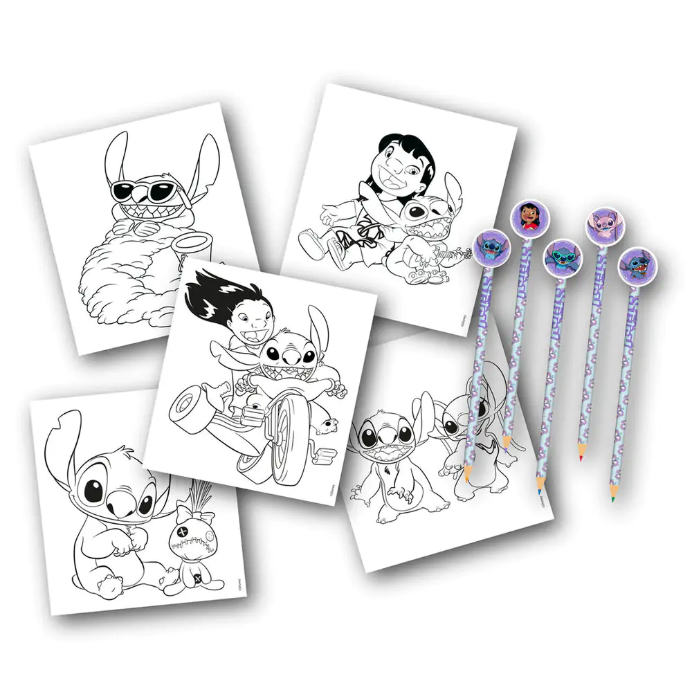 Disney Stitch colouring book cu creioane și radiere poza produsului