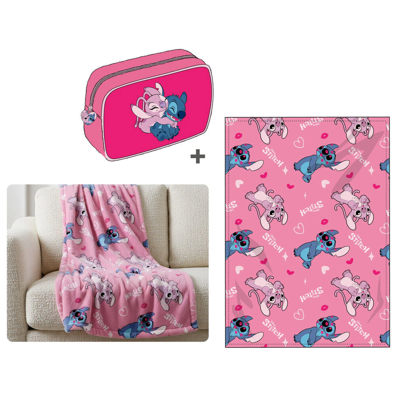 Disney Stitch set pătură + husă 100x140cm poza produsului