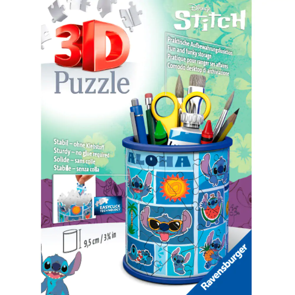 Disney Stitch pencil holders puzzle 3D 54 piese poza produsului