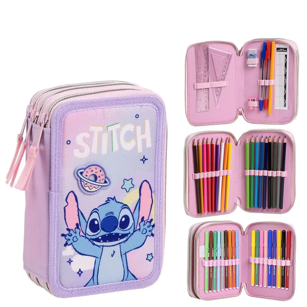 Disney Stitch etui triplu pentru creioane poza produsului