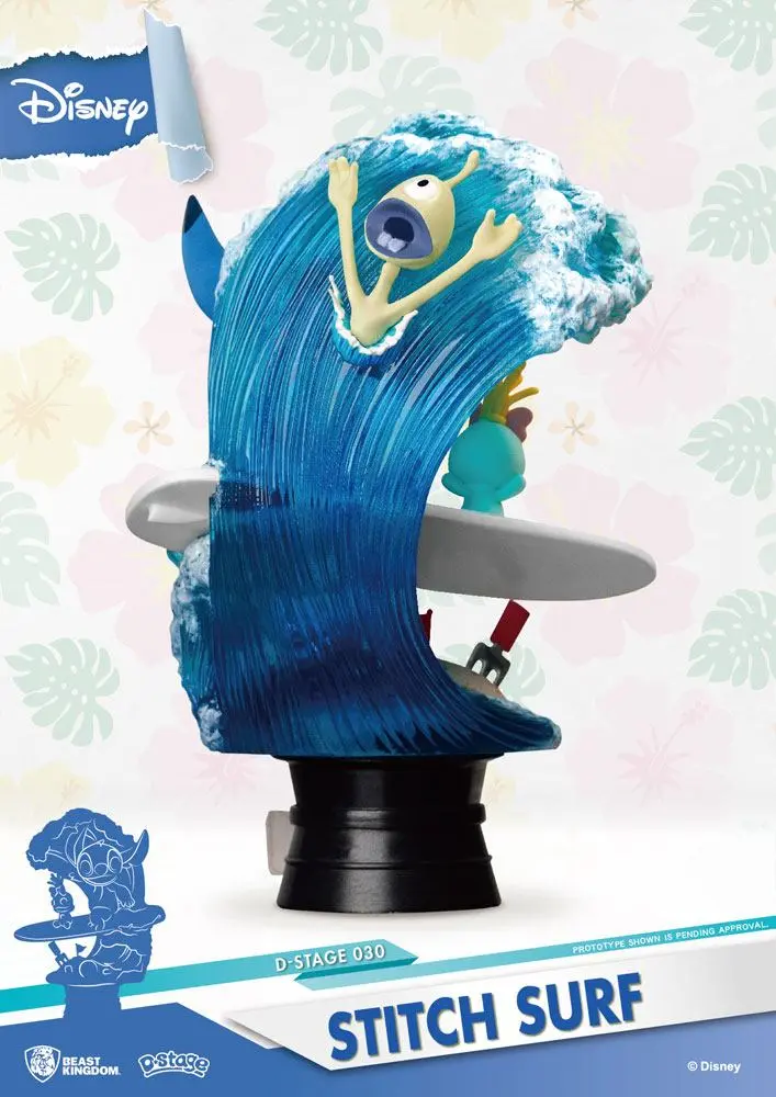 Disney Summer Series D-Stage Diorama PVC Stitch Surf 15 cm poza produsului
