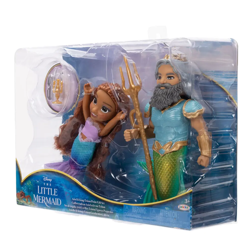 Disney The Little Mermaid Ariel + Triton păpușă 15cm poza produsului