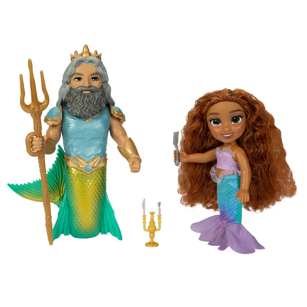 Disney The Little Mermaid Ariel + Triton păpușă 15cm poza produsului