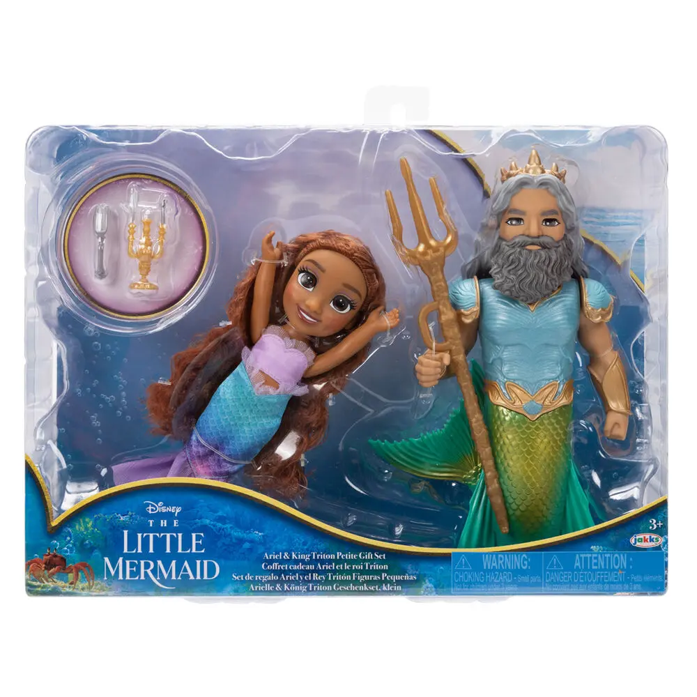 Disney The Little Mermaid Ariel + Triton păpușă 15cm poza produsului