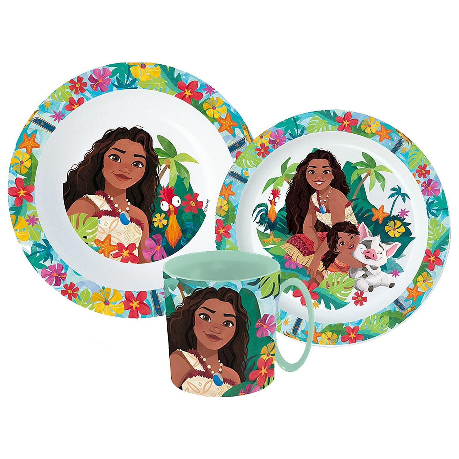 Disney Moana Lagoon set de cina, set micro plastic cu cana 350 ml poza produsului