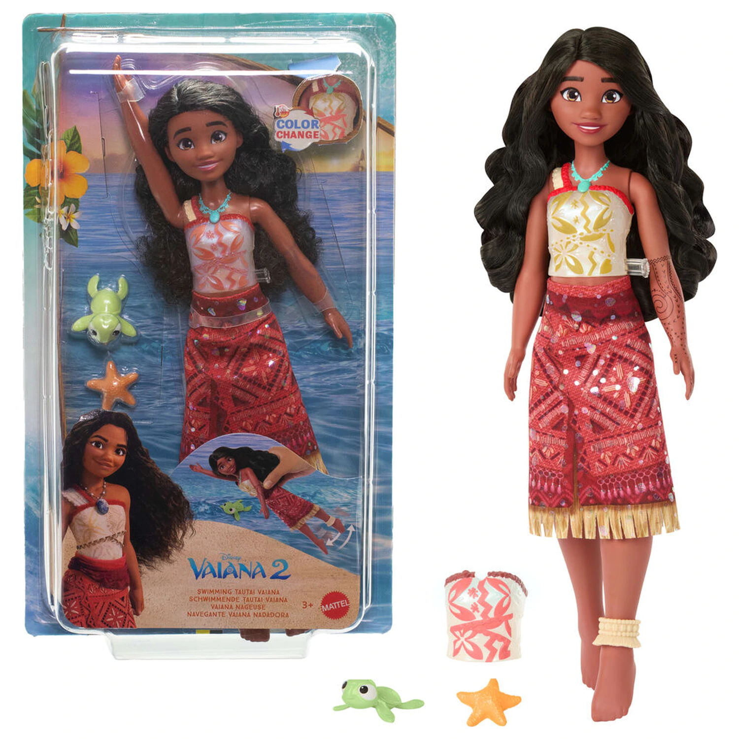Disney Vaiana Moana Swimming Tautai Vaiana papusa poza produsului