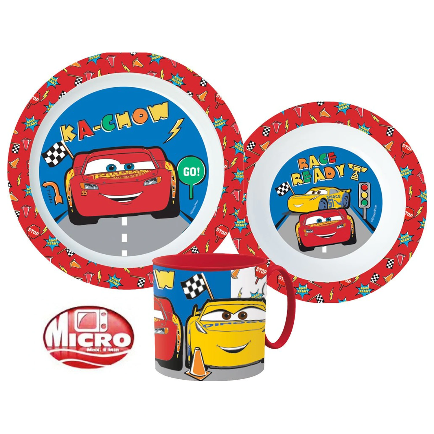Disney Cars Lets Race set vesela, set din micro plastic cu cana 265 ml poza produsului