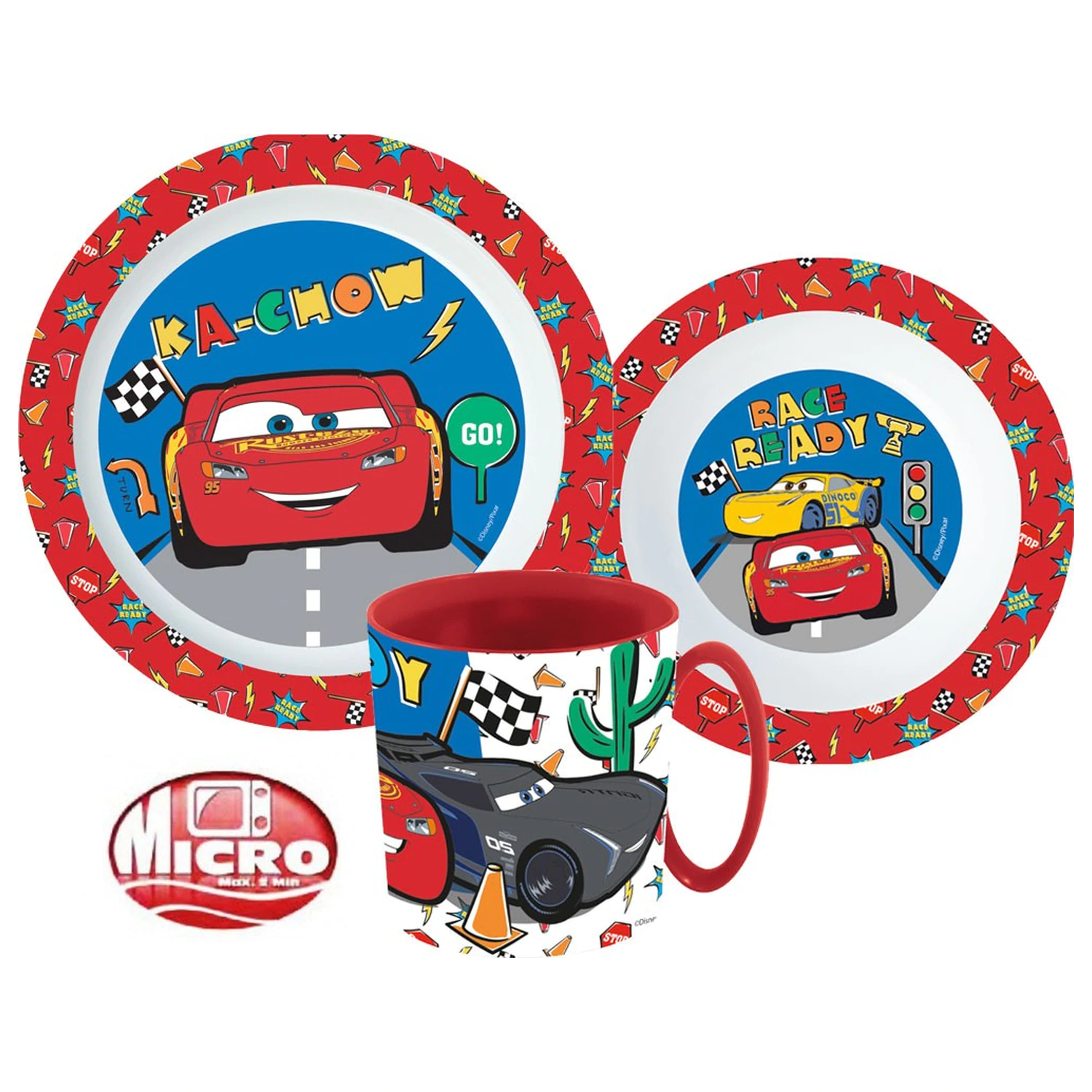 Disney Cars Let's Race Set de masa, Set Micro Plastic cu cana poza produsului