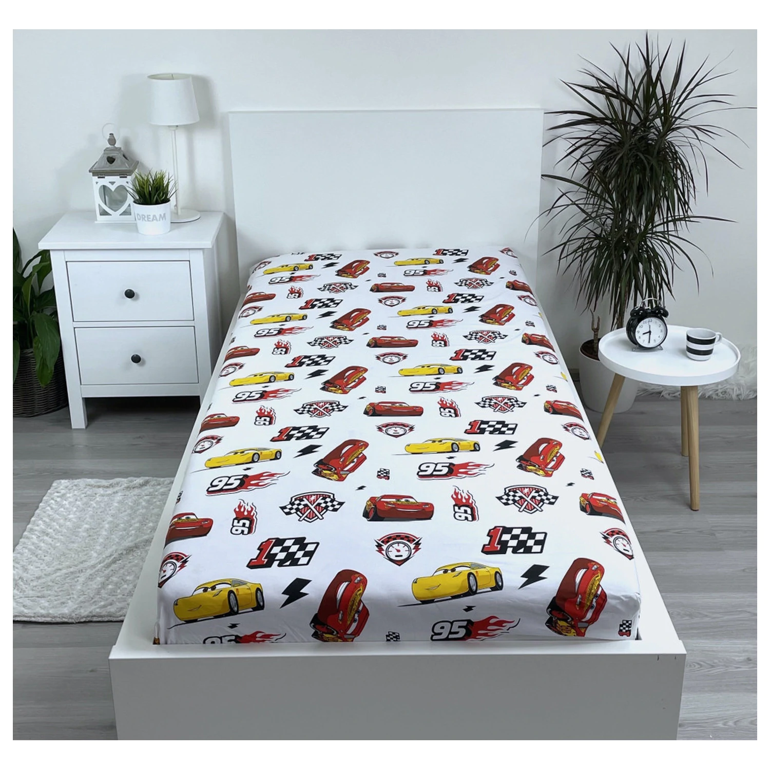 Disney Cars Lightning McQueen cearsaf fixat poza produsului