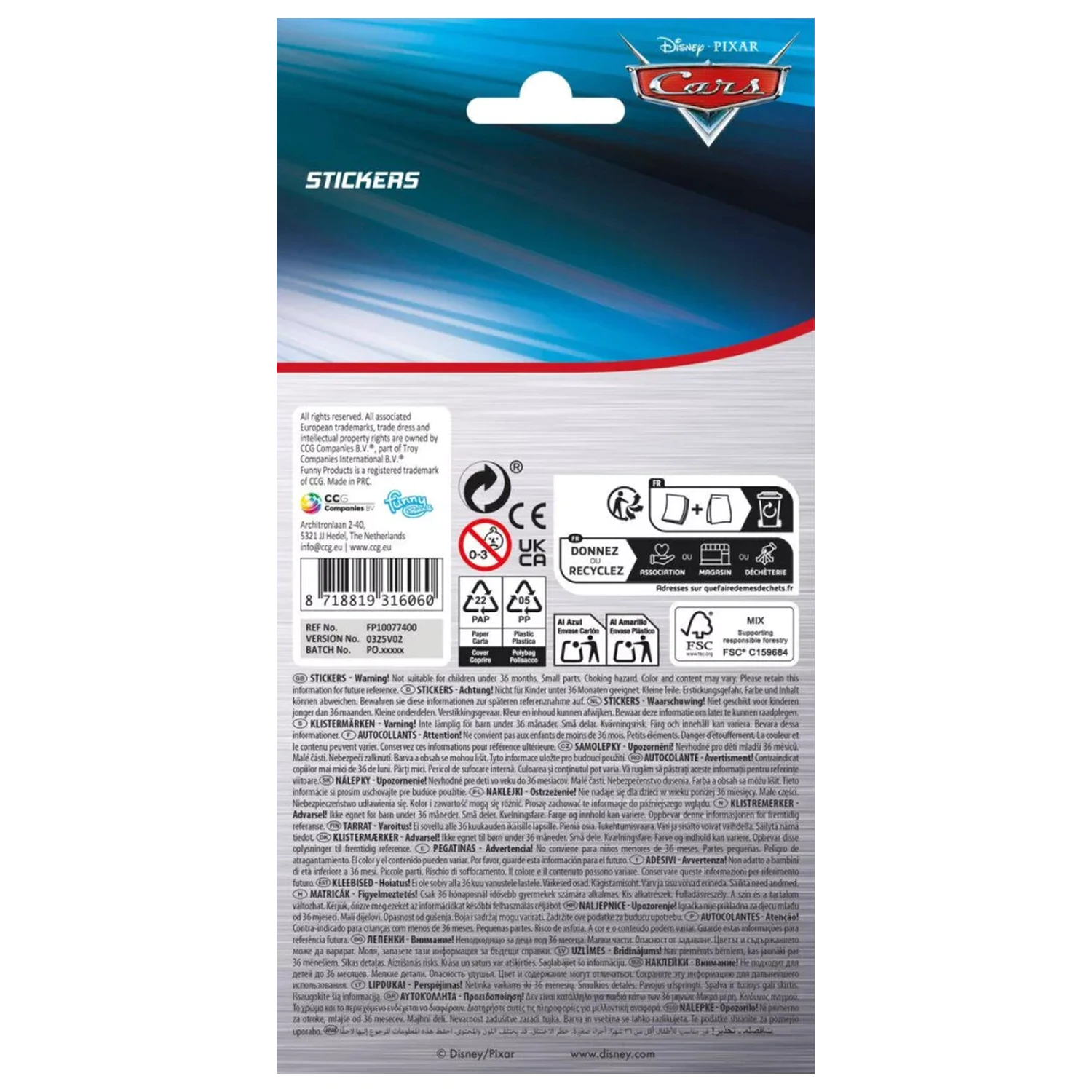 Disney Cars Race autocolant holografic poza produsului