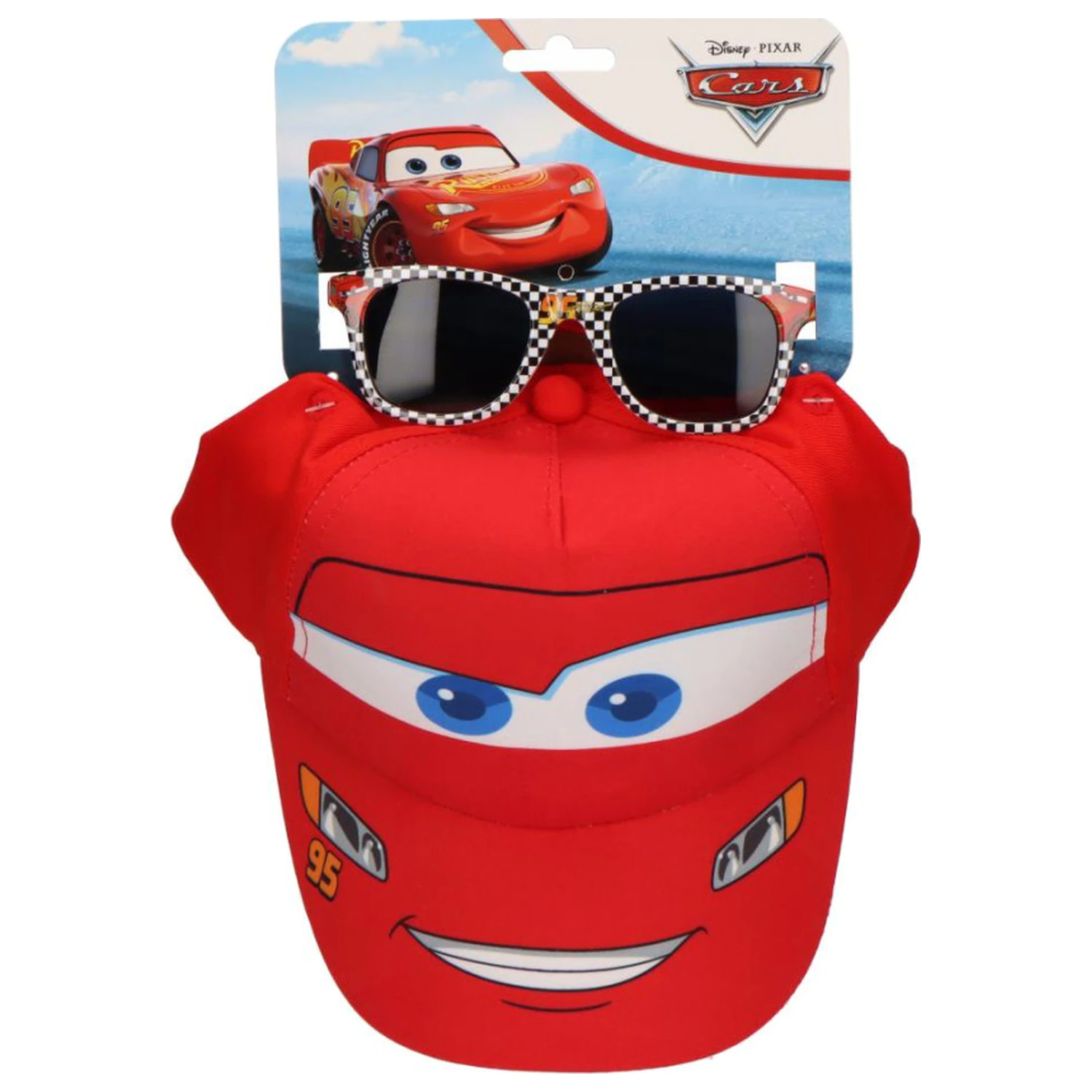 Disney Cars Red Smile set ochelari de soare și șapcă de baseball poza produsului