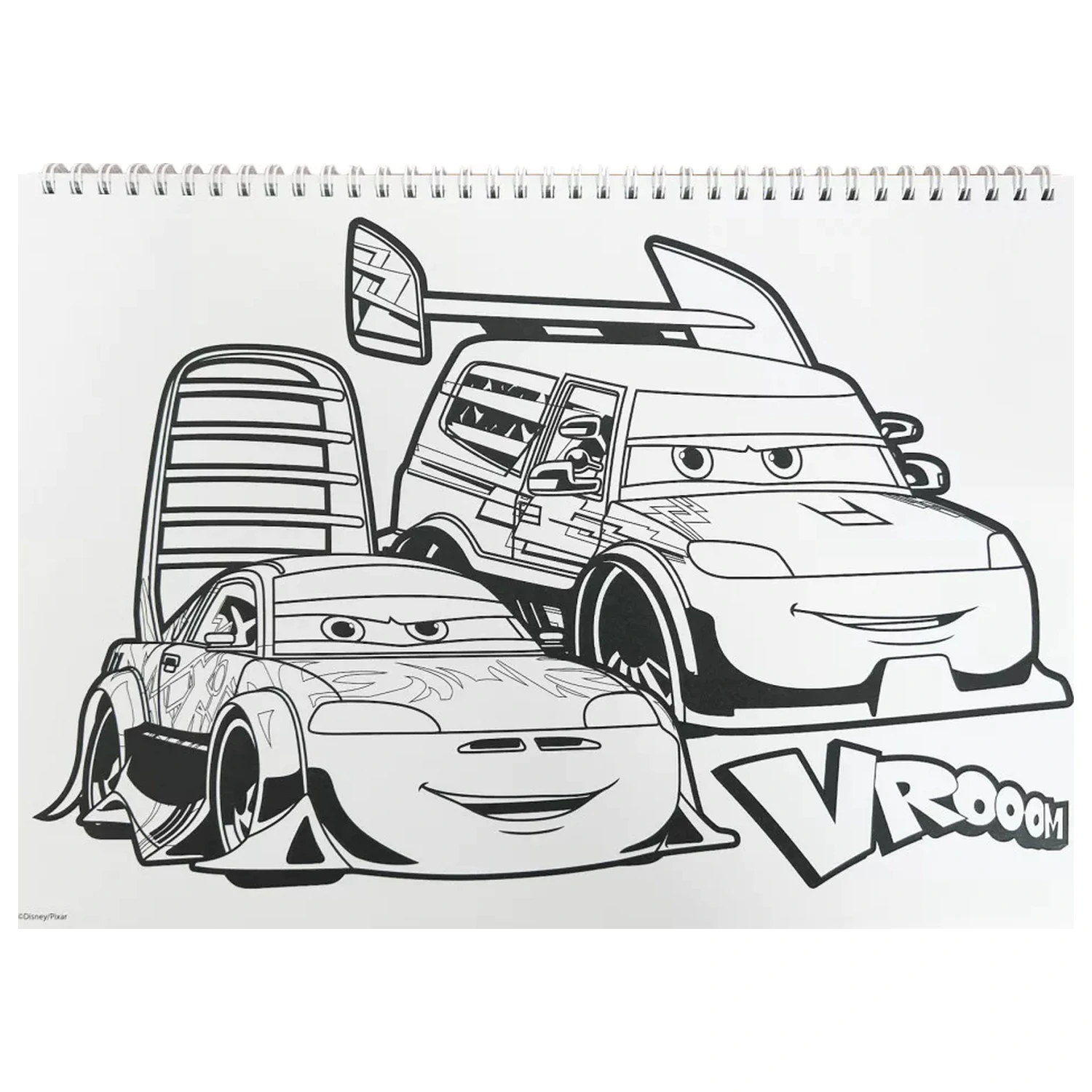 Disney Cars Roaring A/4 Bloc de desen spiralat cu 40 de coli si autocolante poza produsului