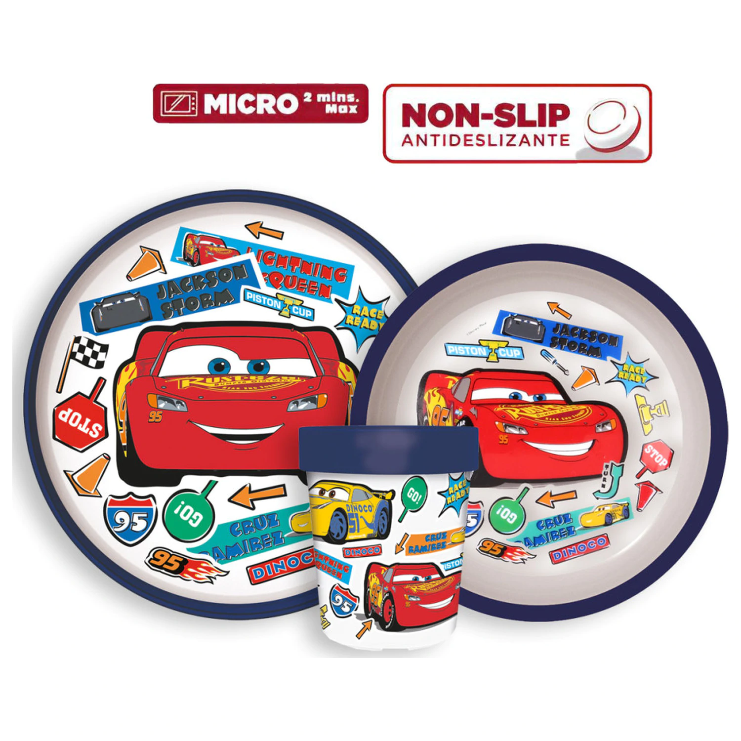 Disney Cars Autocolante Go Set de Vesela Antiderapant, Set Micro Plastic poza produsului