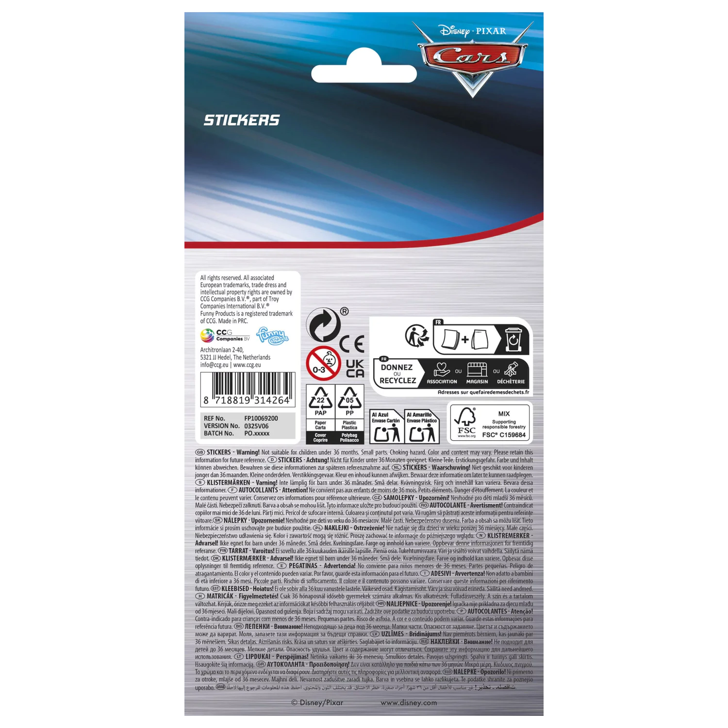 Disney Cars Team Glitter Sticker poza produsului