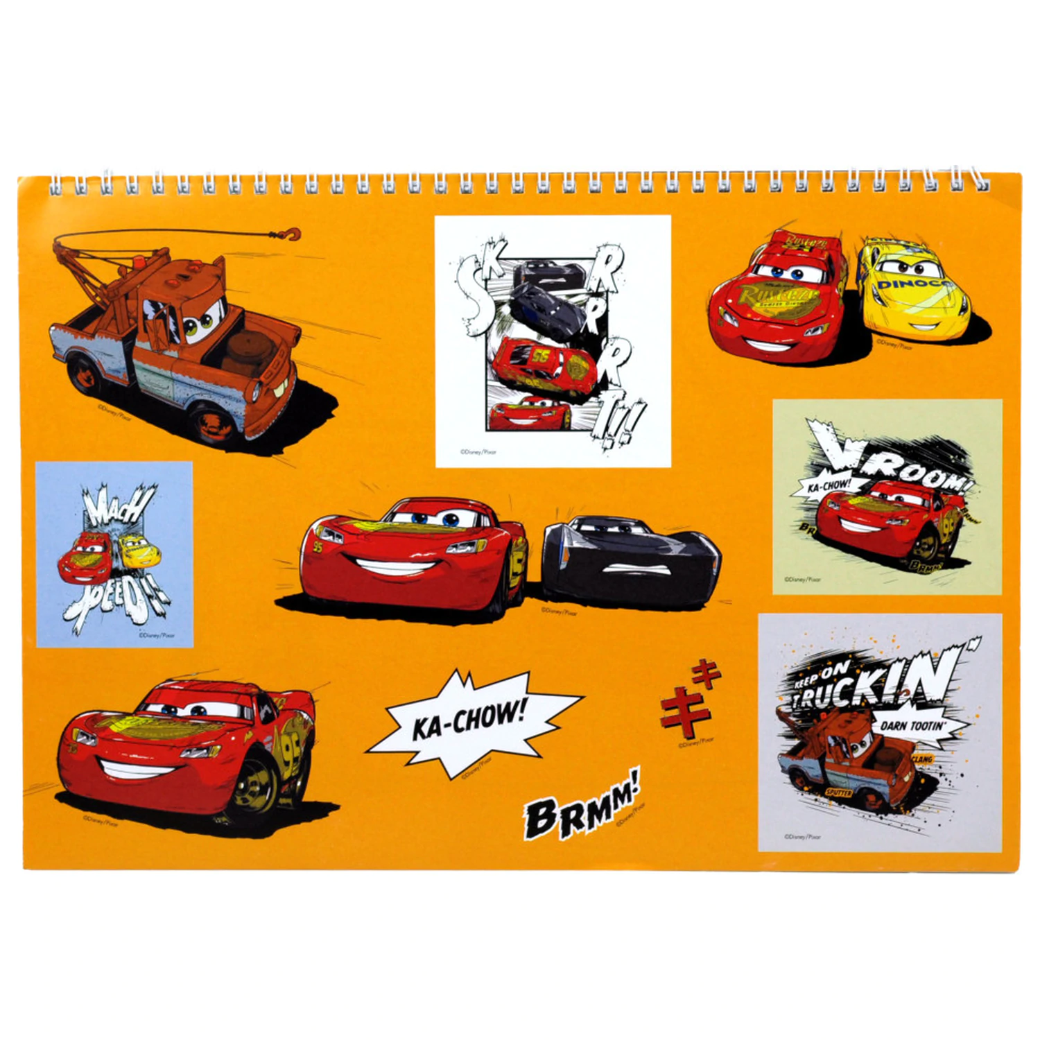 Disney Cars Vroom Caiet de schițe spiralat A/4, 40 de foi, cu autocolante poza produsului