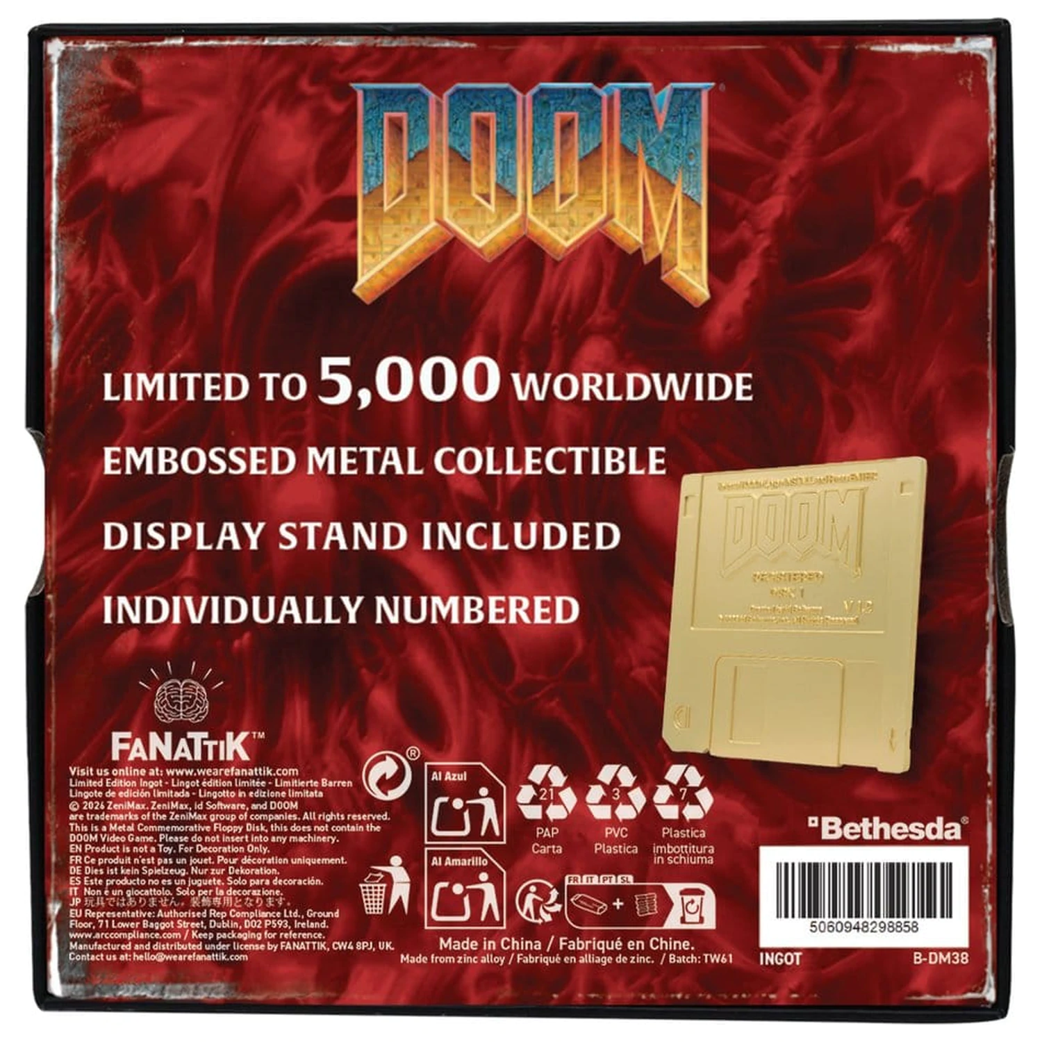 Doom Replik Floppy Disk Gold Plated Ediție Limitată poza produsului