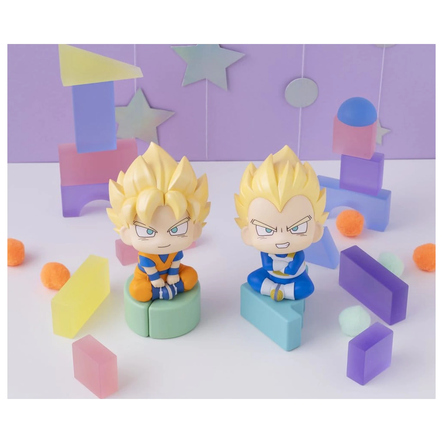 Dragon Ball DAIMA Look Up figurine PVC pachet de 2 Super Saiyan Son Goku (mini) & Super Saiyan Vegeta (mini) 11 cm (cu cadou) poza produsului