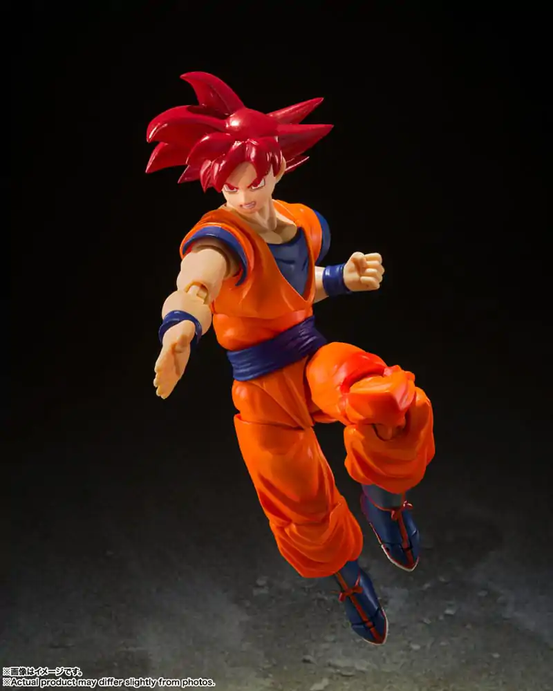 Dragon Ball Super S.H. Figuarts Figura de actiune Super Saiyan God Son Goku Saiyan God Instilled with the light of Reighteous Hearts 14 cm poza produsului