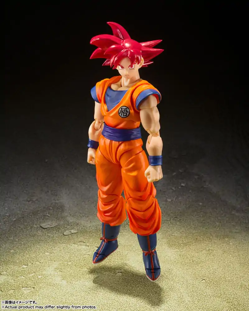 Dragon Ball Super S.H. Figuarts Figura de actiune Super Saiyan God Son Goku Saiyan God Instilled with the light of Reighteous Hearts 14 cm poza produsului