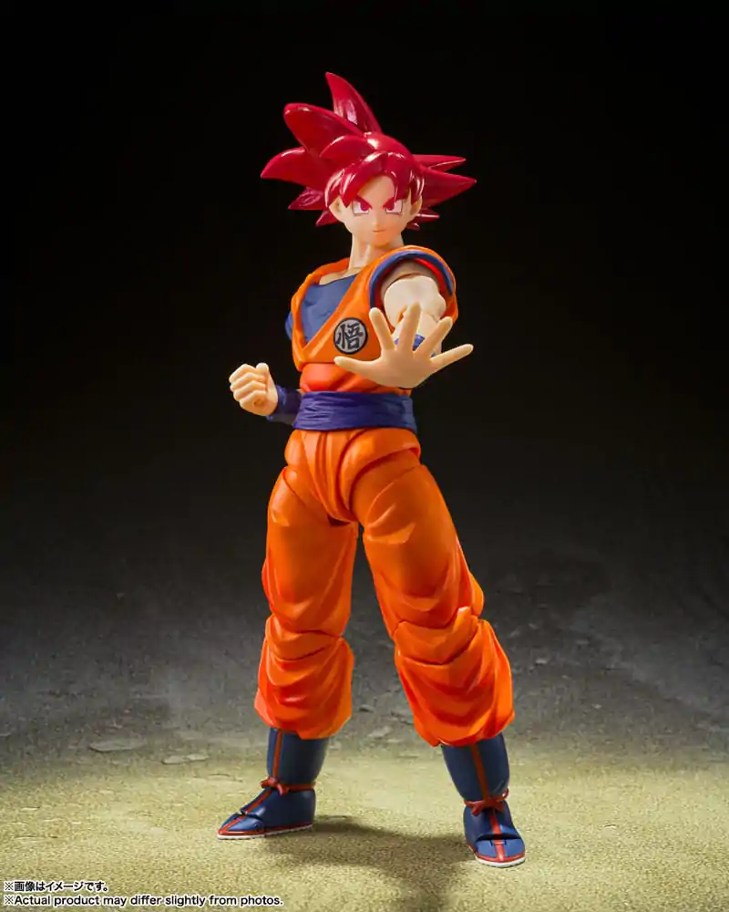 Dragon Ball Super S.H. Figuarts Figura de actiune Super Saiyan God Son Goku Saiyan God Instilled with the light of Reighteous Hearts 14 cm poza produsului