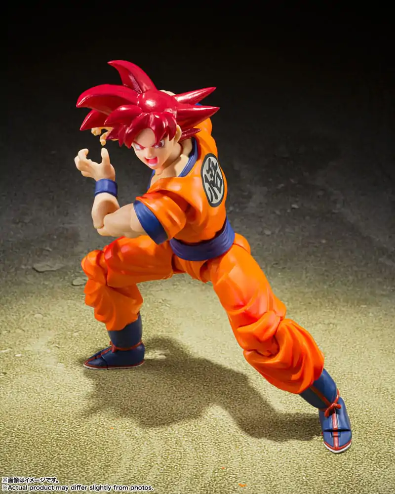 Dragon Ball Super S.H. Figuarts Figura de actiune Super Saiyan God Son Goku Saiyan God Instilled with the light of Reighteous Hearts 14 cm poza produsului