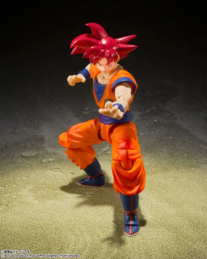 Dragon Ball Super S.H. Figuarts Figura de actiune Super Saiyan God Son Goku Saiyan God Instilled with the light of Reighteous Hearts 14 cm poza produsului