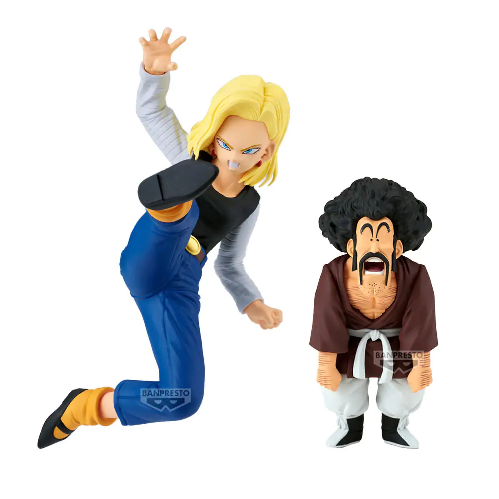 Dragon Ball Z Match Makers Android 18 & Mr. Satan set 2 figurine 11-8cm poza produsului