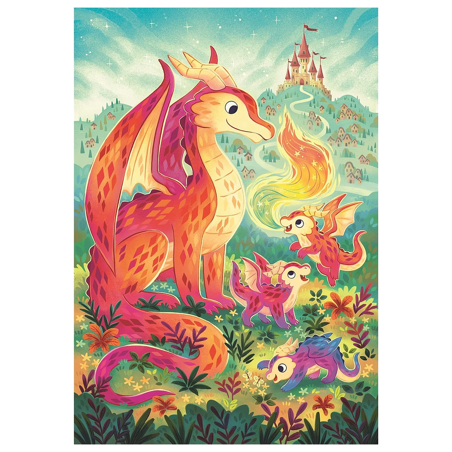 Dragon Family puzzle din 60 piese Clementoni poza produsului