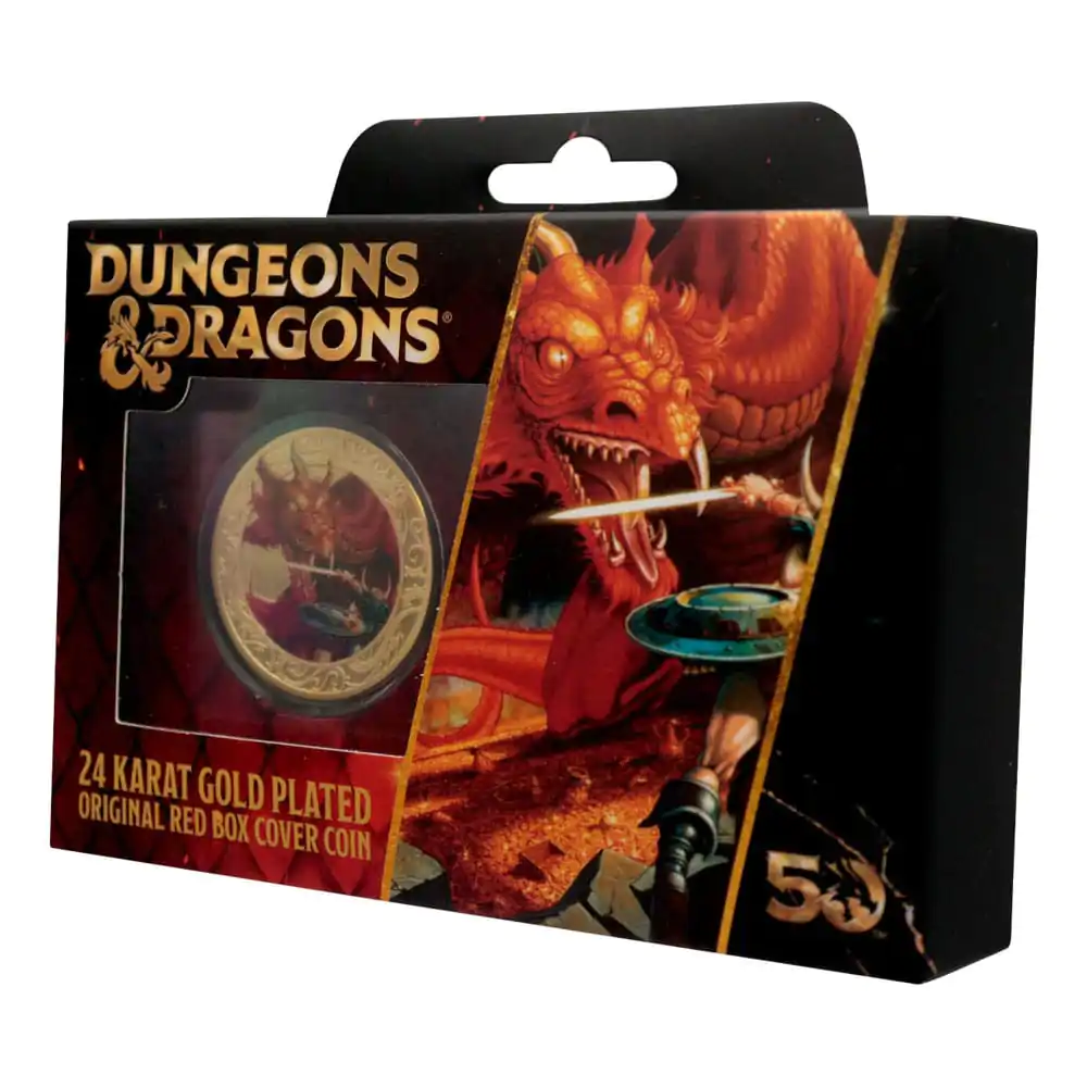 Monedă de colecție Dungeons & Dragons Aniversare 50 cu Imprimare Color Placată cu Aur 24k Ediție 4 cm poza produsului