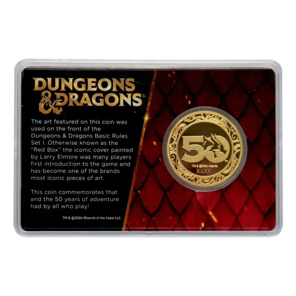 Monedă de colecție Dungeons & Dragons Aniversare 50 cu Imprimare Color Placată cu Aur 24k Ediție 4 cm poza produsului