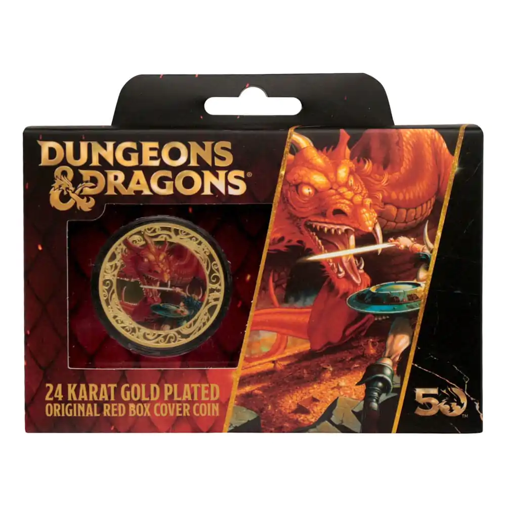 Monedă de colecție Dungeons & Dragons Aniversare 50 cu Imprimare Color Placată cu Aur 24k Ediție 4 cm poza produsului