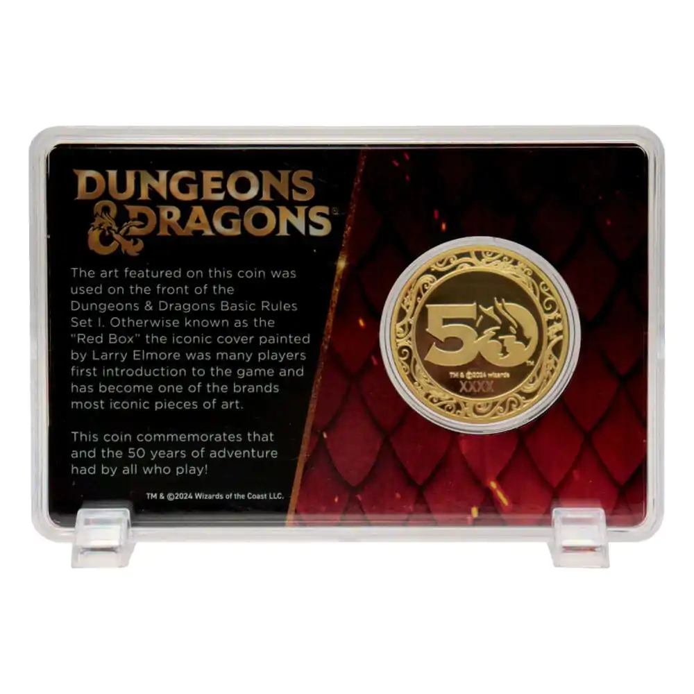 Monedă de colecție Dungeons & Dragons Aniversare 50 cu Imprimare Color Placată cu Aur 24k Ediție 4 cm poza produsului