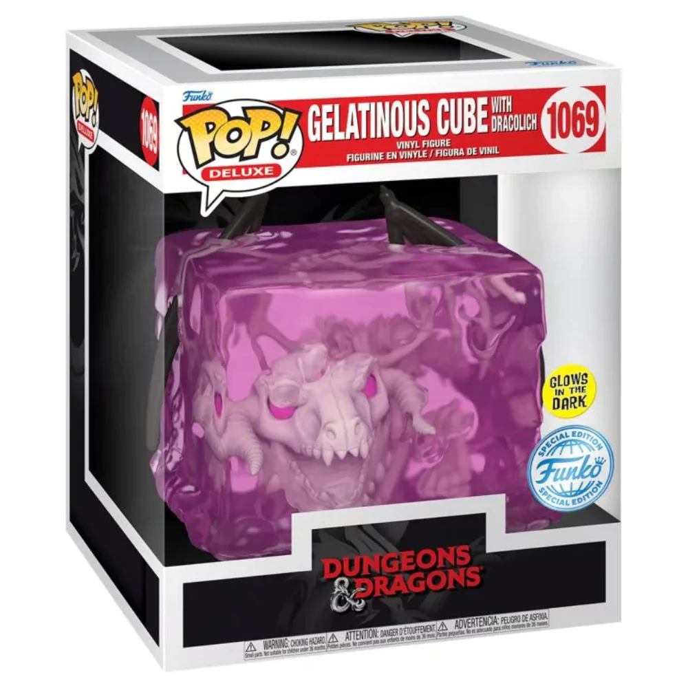 Dungeons and Dragons Funko POP! Deluxe Animation figurină de vinil Gelatinous Cube with Dracolich (GR) (GW) Exclusive Edition 9 cm poza produsului