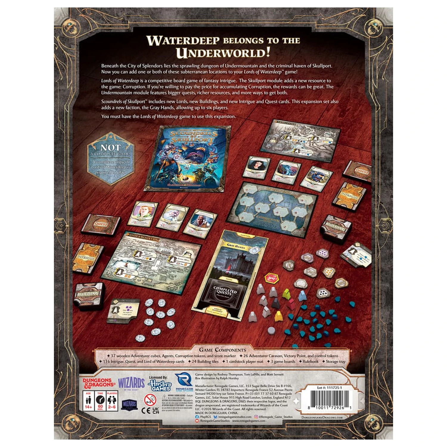 Joc de societate Dungeons & Dragons Lords of Waterdeep: Scoundrels of Skullport Expansion *Versiunea engleza* poza produsului