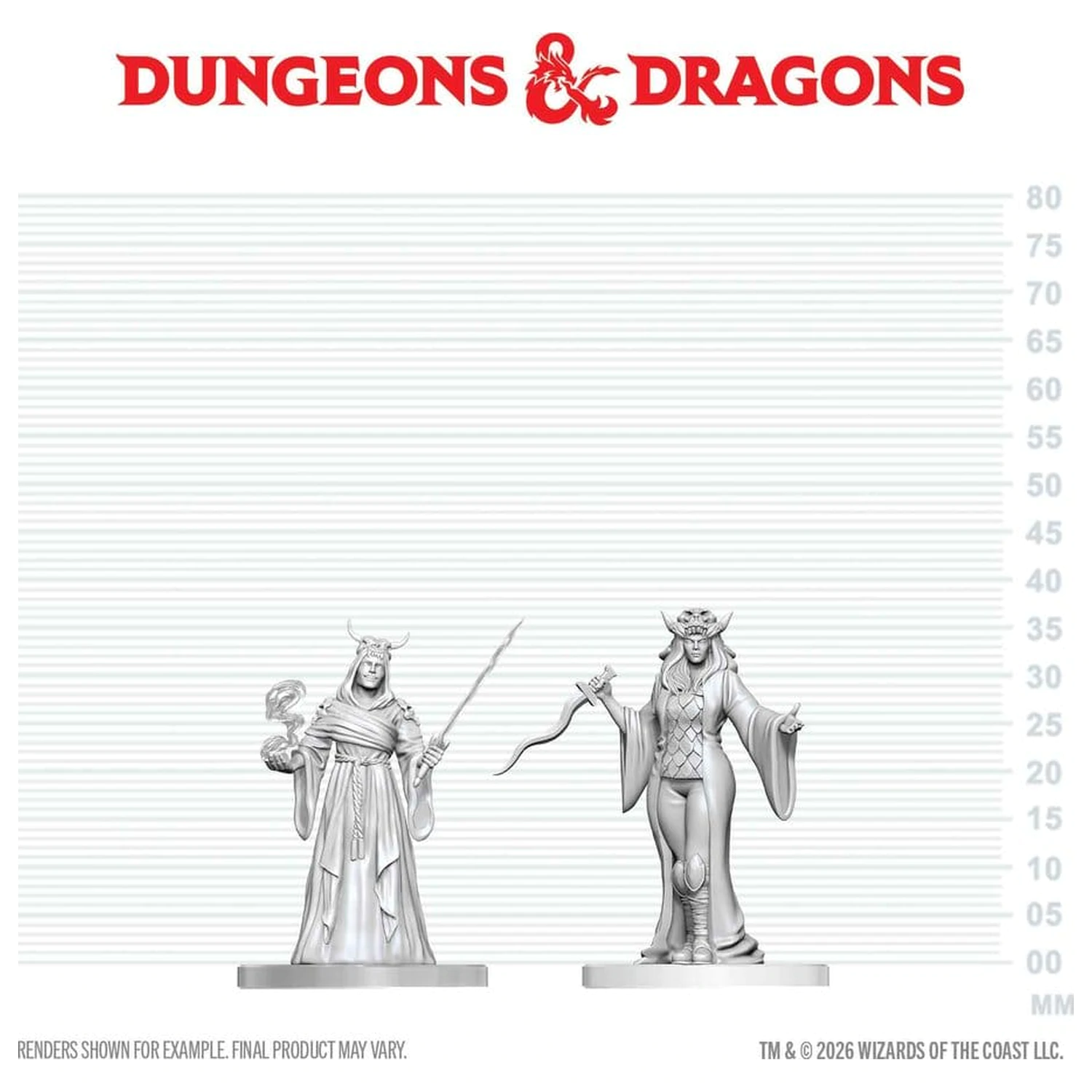 Dungeons & Dragons Nolzur's Marvelous Miniatures Miniatură nepictată Cultist Fanatic & Hierophant 14 cm poza produsului
